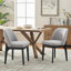 Chaise de salle à manger rembourrée en polyester 19,5 po Bason avec pieds en bois massif noir (ensemble de 6)-923741-8294645