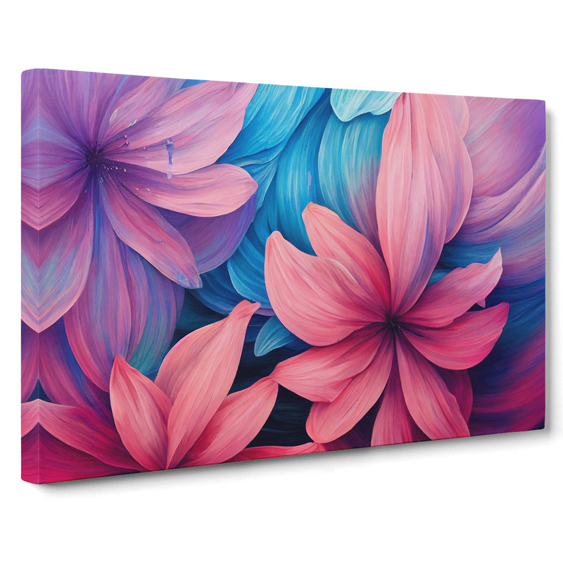 Flowers Abstract - Wrapped Canvas Print, 35cm H x 50cm W x 3cm D