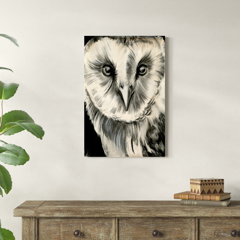 Hibou gris anthracite II, H 30 po x l 20 po x P 1,25 po