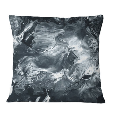 Coussin noir et blanc liquide Art Universe II - Modern Printed