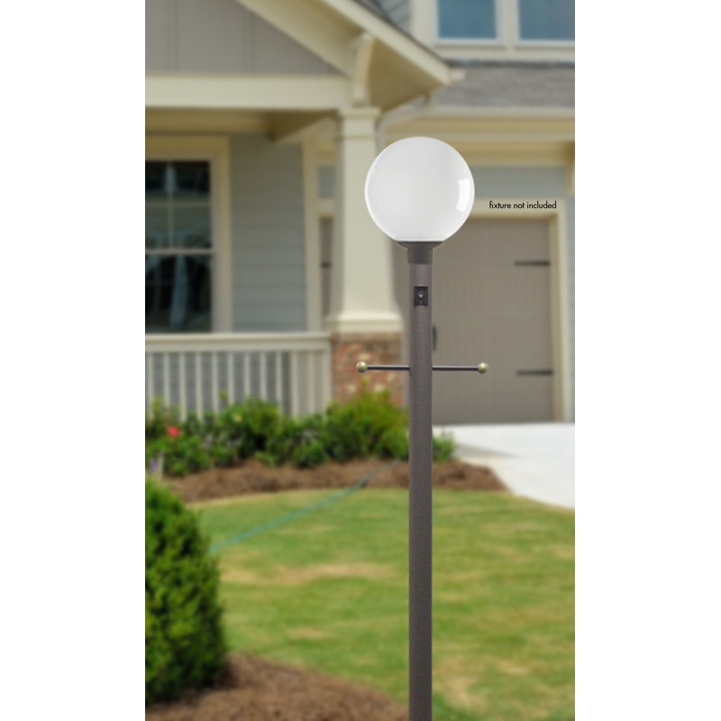 Solus 7, 8, or 10 ft.  Hardwired Direct Burial Lamp Post with Cross Arm and Dusk-to-Dawn Photocell Sensor, Bronze