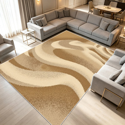 Tapis à motif de vagues abstraites de 1 pièce pour le salon, doux et confortable, convenant à toutes les saisons, facile à entretenir, tapis de sol intérieur lavable à la machine, sous la table de ferme convenant à la chambre à coucher, à la salle à manger, au couloir, au bureau, au patio, à la maison. .. ..