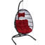 Chaise suspendue en polyéthylène avec coussins et support Cadmann - rouge-776026120