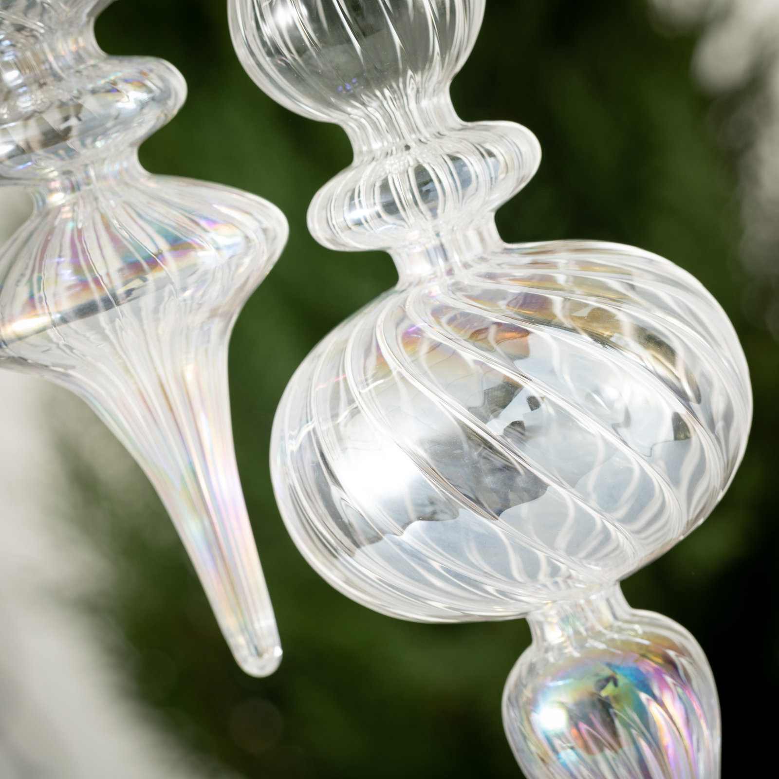 Gilded Elegance 9.75'' Glass Finial Ornament