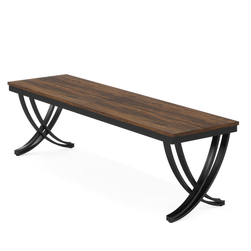 78.74" Modern Farmhouse Home Office Desk with Heavy-Duty Metal Frame, Premium High-End Furniture