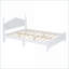 Cadre de lit plateforme grand style rétro - Pin & amp; Panneau de fibres à densité moyenne, aucun sommier nécessaire, blanc pour la chambre à coucher