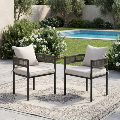 Outdoor Wicker Dining Chair With Cushions