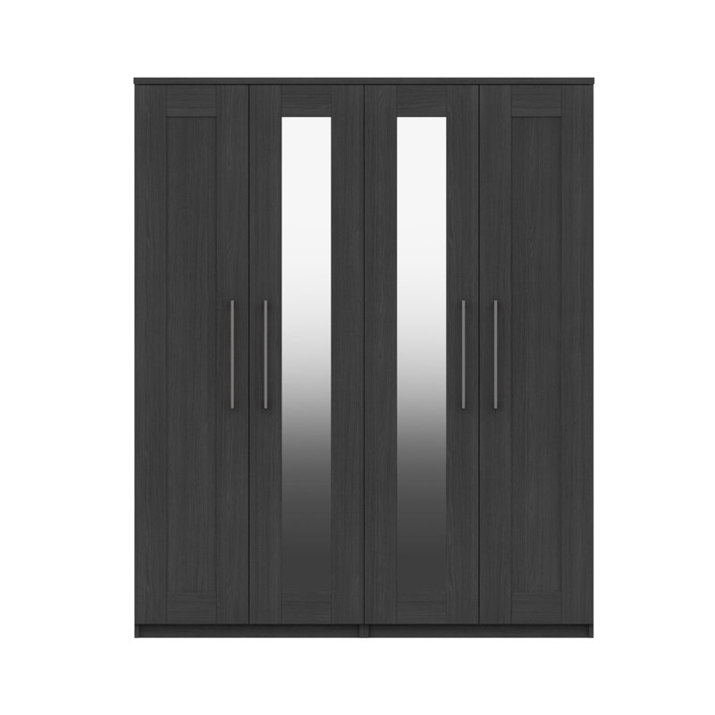 Alishma 4 Door Manufactured Wood Wardrobe, Graphite