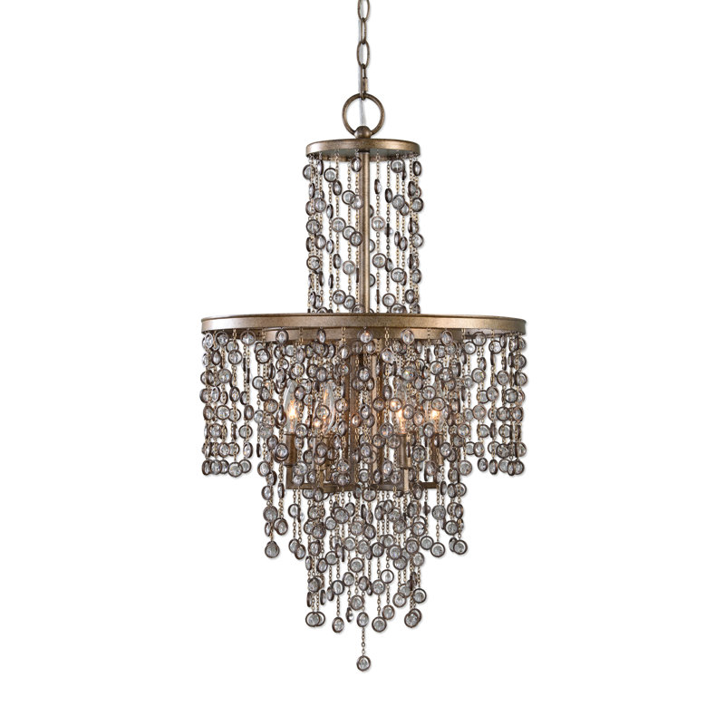 Lustre à plusieurs niveaux avec accents en cristal 6 lumières unique Barrera
