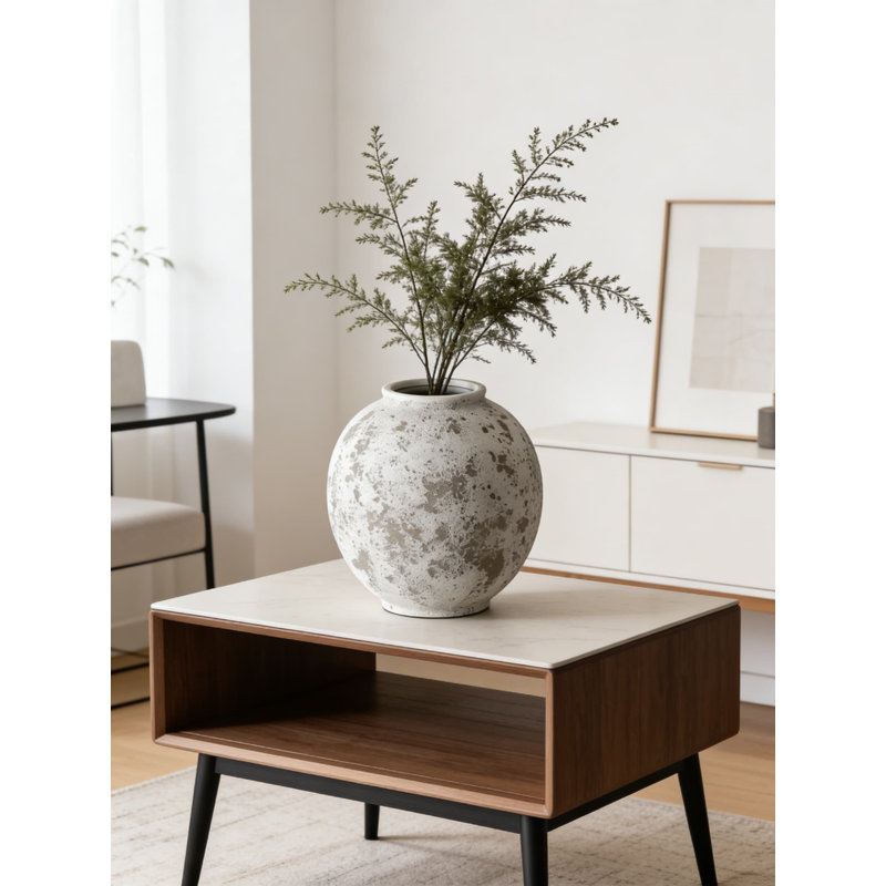 Large Ceramic Vase For Home Decor - 9.8 Inch Rustic Farmhouse Vase With Minimalist Design, Ideal For Living Room, Table Centerpiece, Bathroom, And Special Occasions