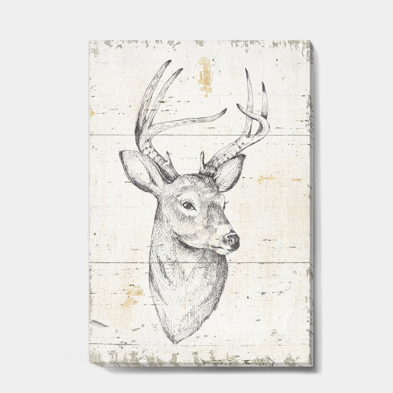 «Deer Wild and Beautiful II», reproduction d'art sur toile tendue, H 20 po x l 12 po x P 1po