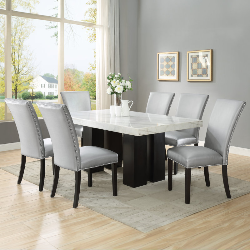 Chaise rembourrée Anxhela, Argent
