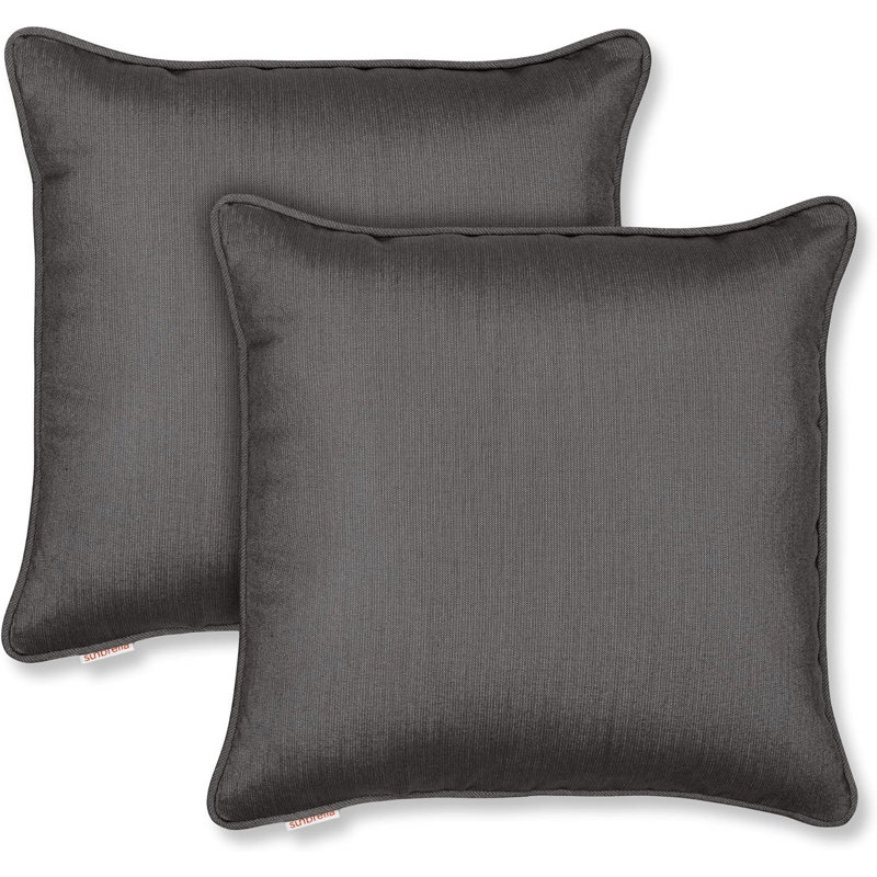 Housse de coussin Sunbrella, Polyester, Carré 20 po, Noir
