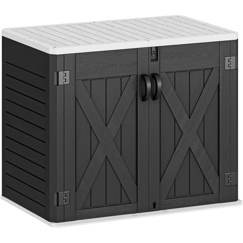 4.2 ft. W x 2.4 ft. D Horizontal Storage Shed, Black/White