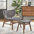 Leonid Upholstered Side Chair with Ottoman