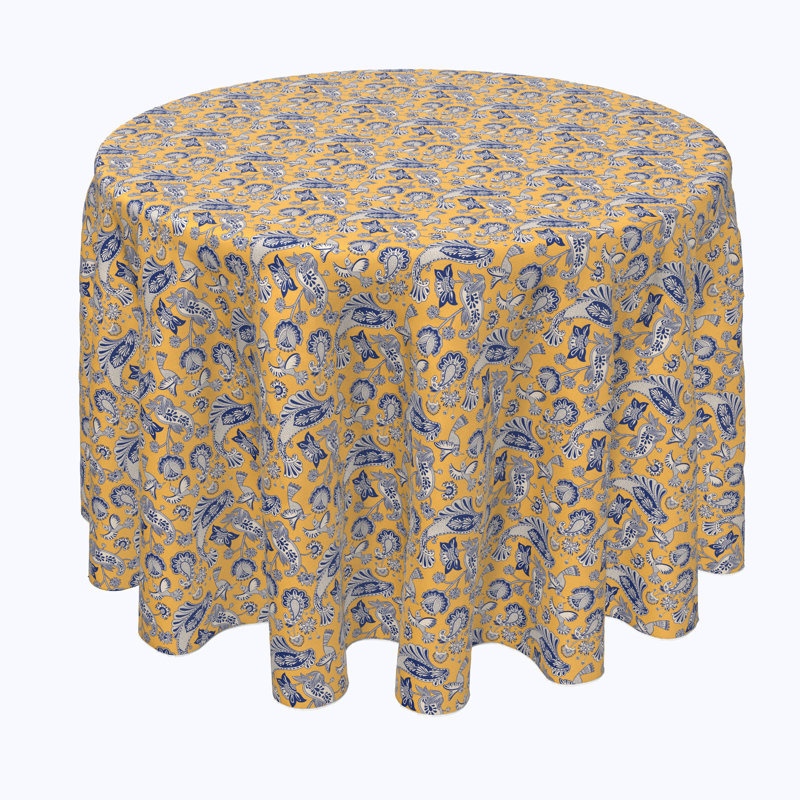 Mcdevitt Floral Round Tablecloth, 96" x 96"