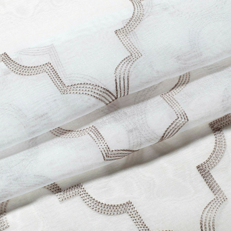 Lillias Sheer Curtain Pair, Taupe