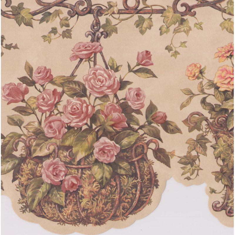 Bordure de papier peint floral et botanique Betton