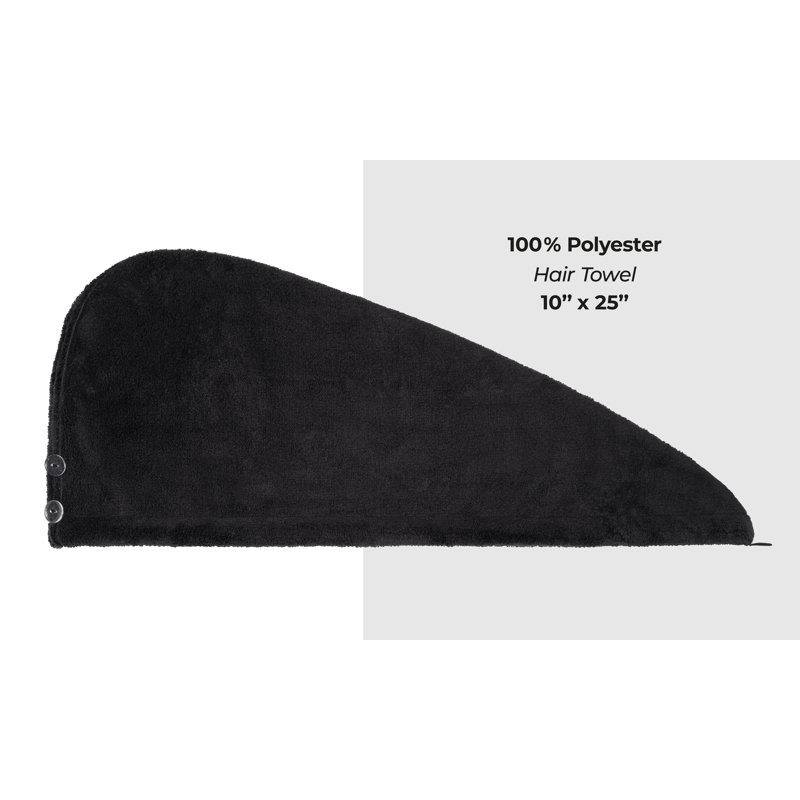 Serviettes pour cheveux Peacham, Noir