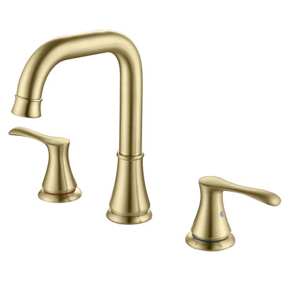 Robinet de salle de bain doré pour lavabo à 3 trous avec bonde escamotable et tuyau d'alimentation pour robinets cUPC, robinet de lavabo de salle de bain espacé à 2 poignées en laiton 8 po, robinet d'eau or brossé