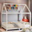 Lit de maison Akayla avec barrière de sécurité et conception à DEL-296673598