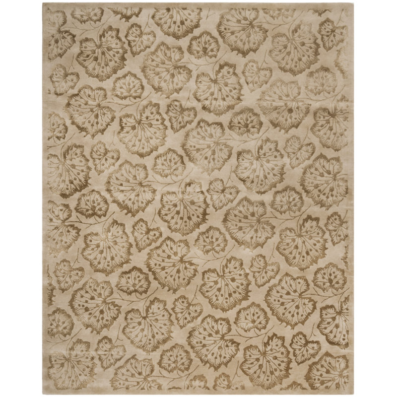 Martha Stewart Hand Tufted Viscos/Wool Floral Rug in null, Rectangle 2'6" x 4'3"