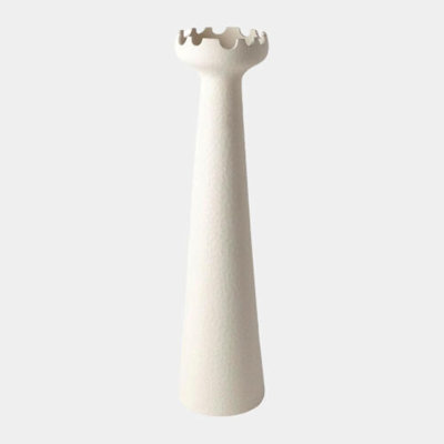 Vase Pasteur, Panisse, Muguet, Fenouil et Deoune Muguet - blanc mat H 29 po x l 7 po x P 7 po