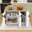 Kitchen Island Cart on Wheels with Drop Leaf, Towel Rack and Adjustable Shelves-1164597374
