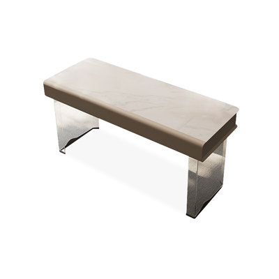 Bureau blanc rectangulaire en bois manufacturé avec 2 tiroirs