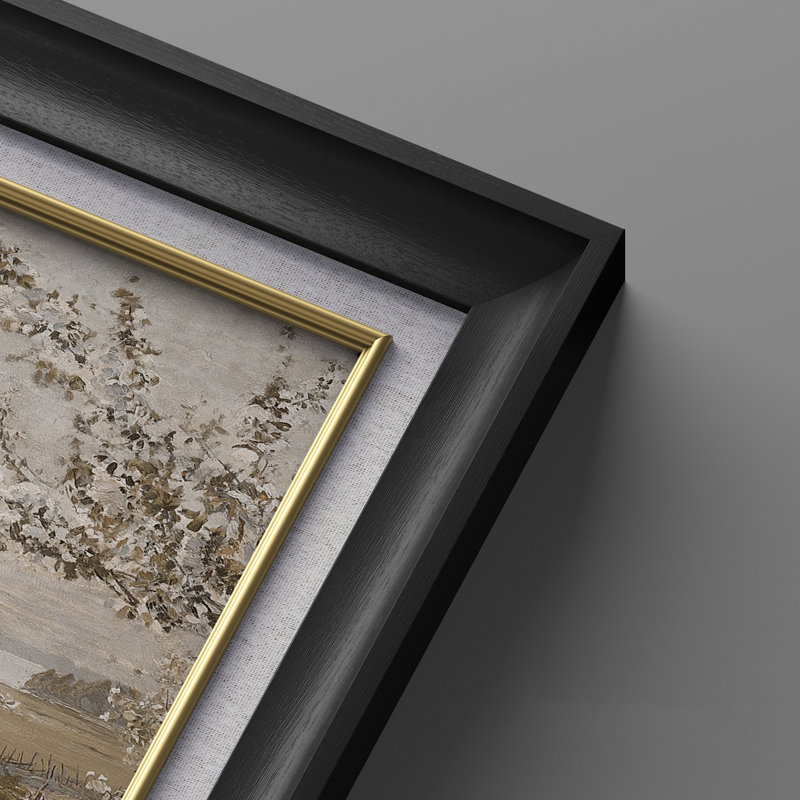 Ensemble de 2 œuvres d'art encadrées de qualité supérieure sur toile de qualité supérieure avec cadre de 26 po x 36 po, Noir