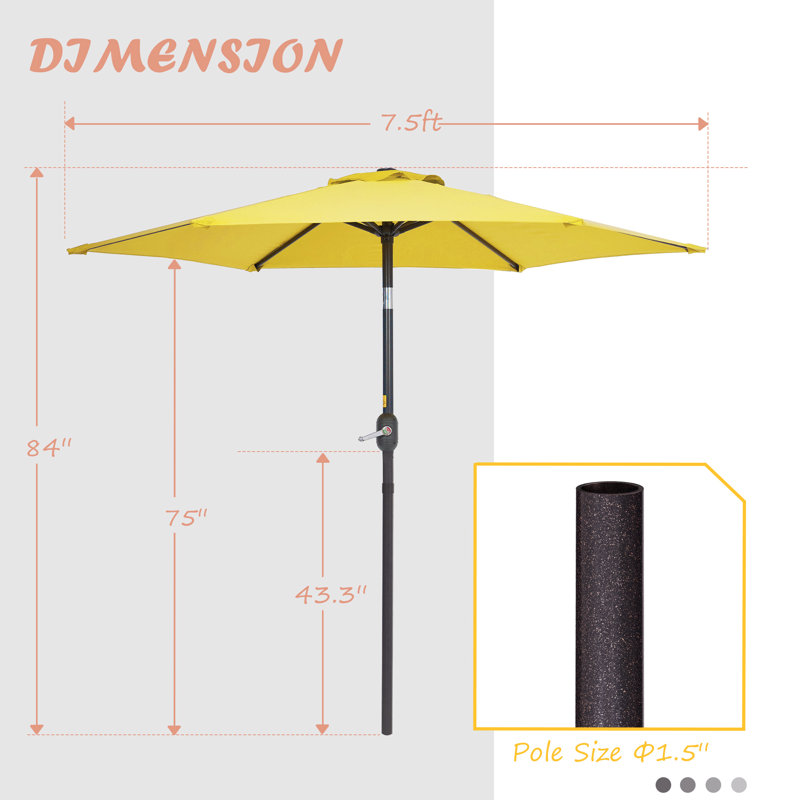 Parasol de marché 7,5 pi Blaise, Jaune vif