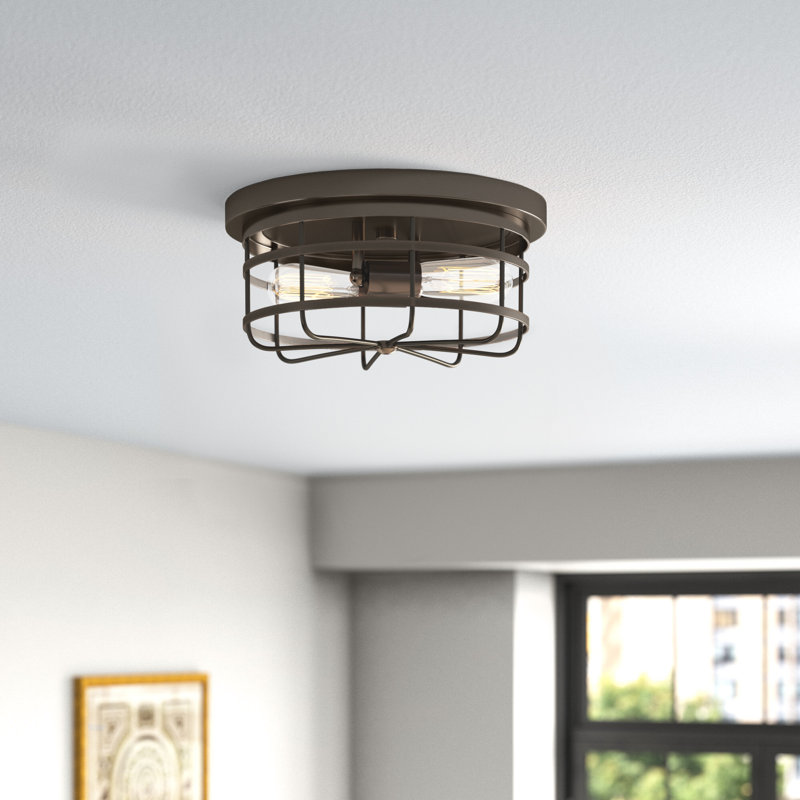 Adriana Flush Mount, Satin Copper Bronze