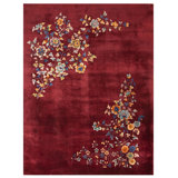 Luxurious Deep Red Color Soft Wool Pile Antique Deco Chinese Rug