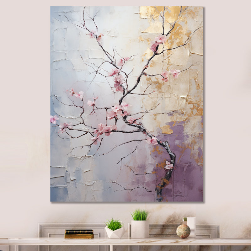 Décoration murale Blossom Tree Whispers Of Pink III - Floral and Botanical, H 20 po x l 12 po x P 1 po, Toile tendue