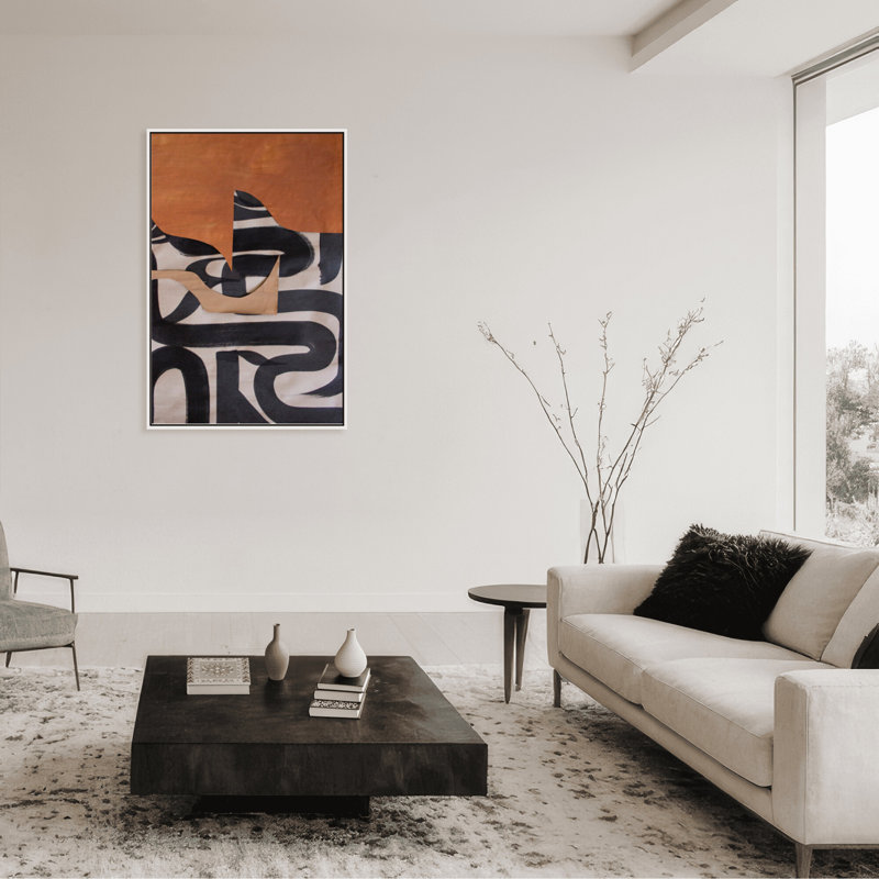 Gai: A Symphony Of Abstraction, 30" H x 24" W x 1.125" D, Black, Framed Matted Print