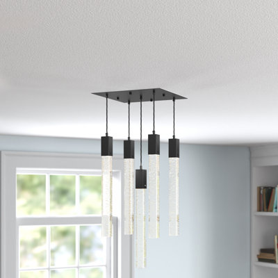 Luminaire suspendu rectangulaire à 5 lumières Aliha