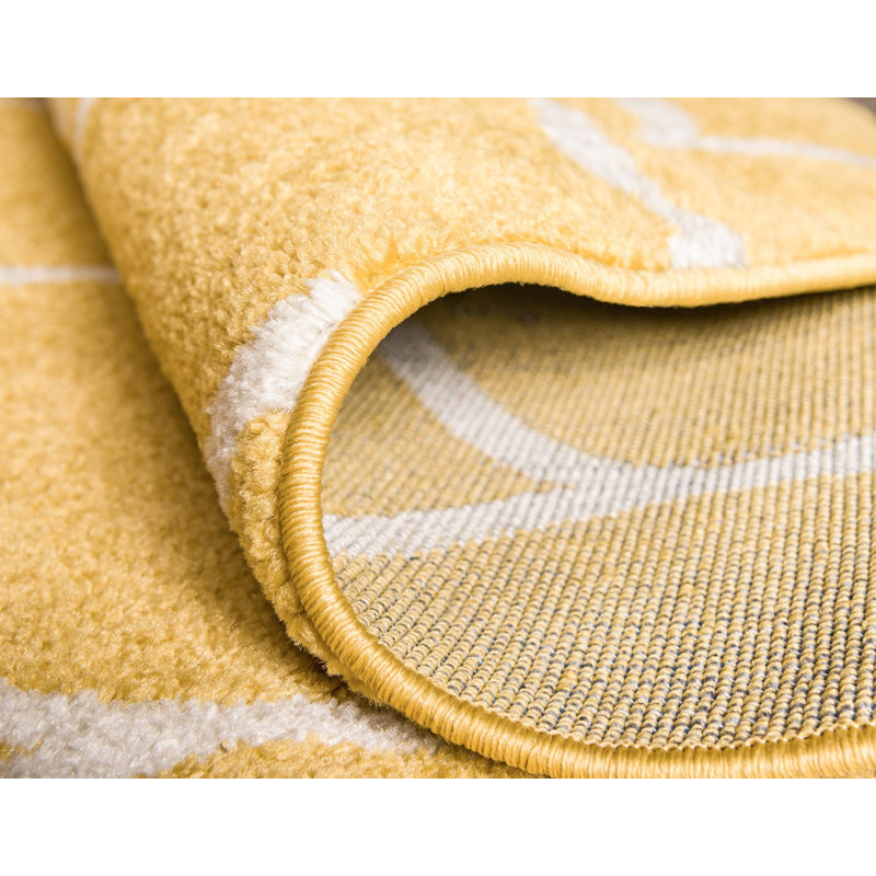 Tapis jaune Lllan, Octogone 7 pi 10 po