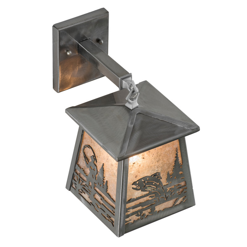 Fly Fisherman - Light Outdoor Wall Lantern