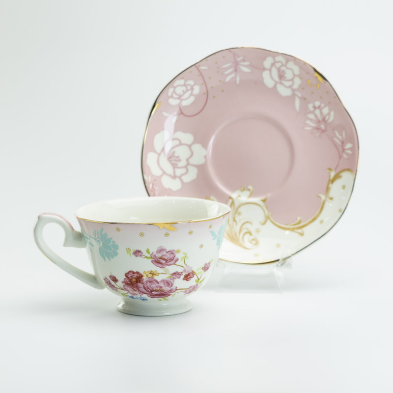 Jardin D'oiseaux Teacups and Saucers, Set of 4