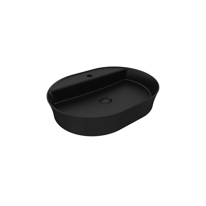Sottile Slim Line Countertop Basin - 60x45cm, Matte Black