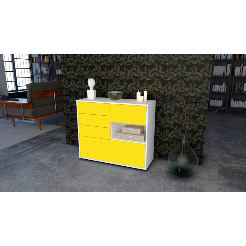 Pulaski 92cm Sideboard, White/Yellow