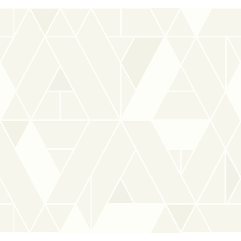 Papier peint géométrique triangulaire Seabrook Designs, Non tissé, Ivoire; crème