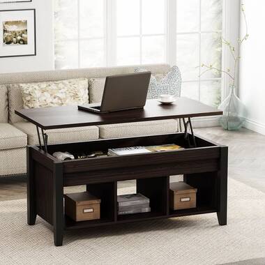 Sparta Black Lift Top Extendable Coffee Table with Storage Millwood Pines Color: Black