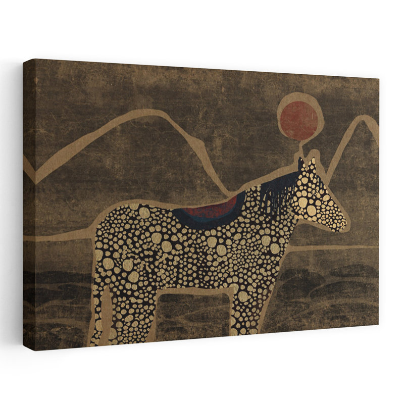 Reproduction d'art mural cheval rouge, 32" H x 48" W