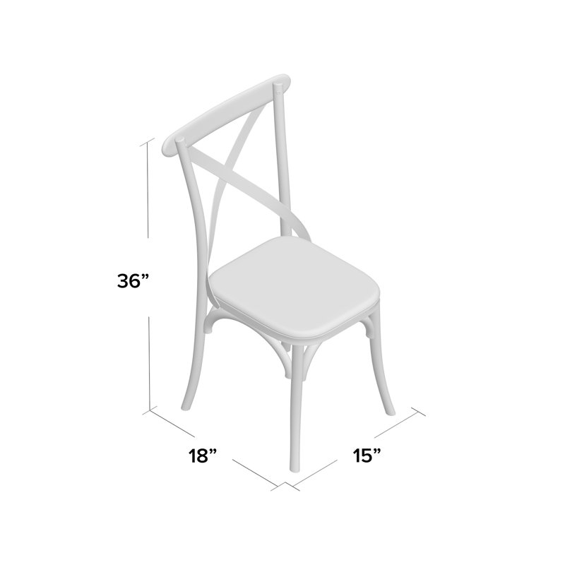 Chaise d'appoint brun chêne à dossier croisé Damara