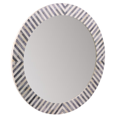 Demson Bone Round Mirror