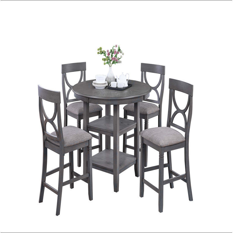 5-pcs Counter Height Dining Set, Gray