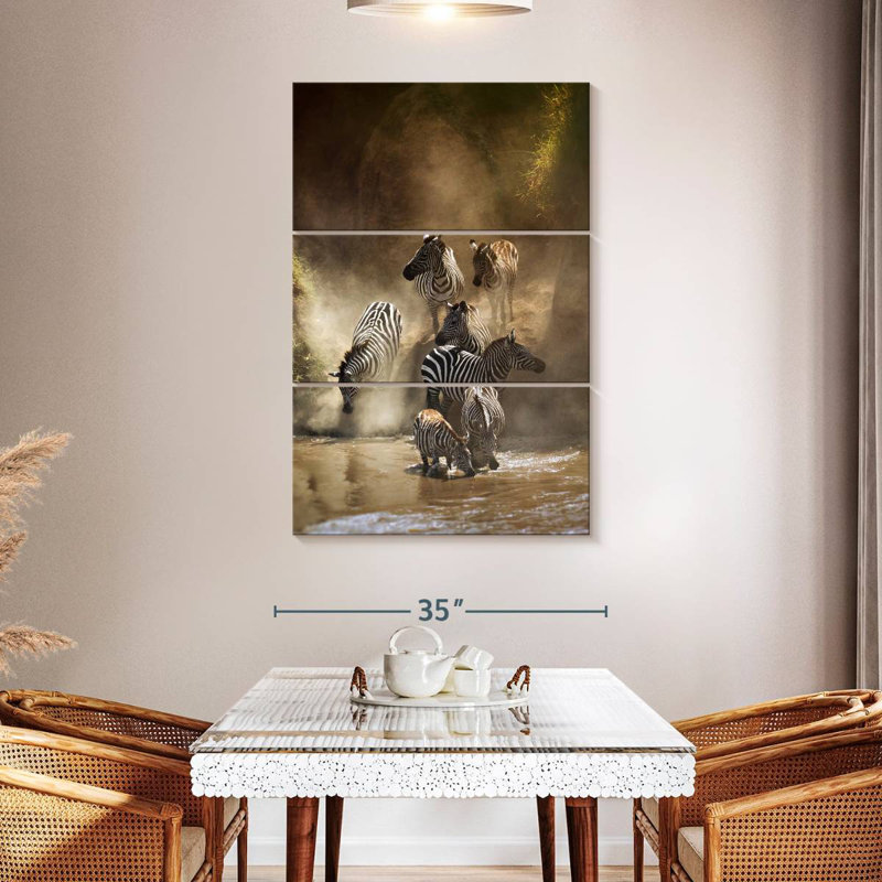 Brampt Zebra Crossing Mara River, 50" H x 32" W