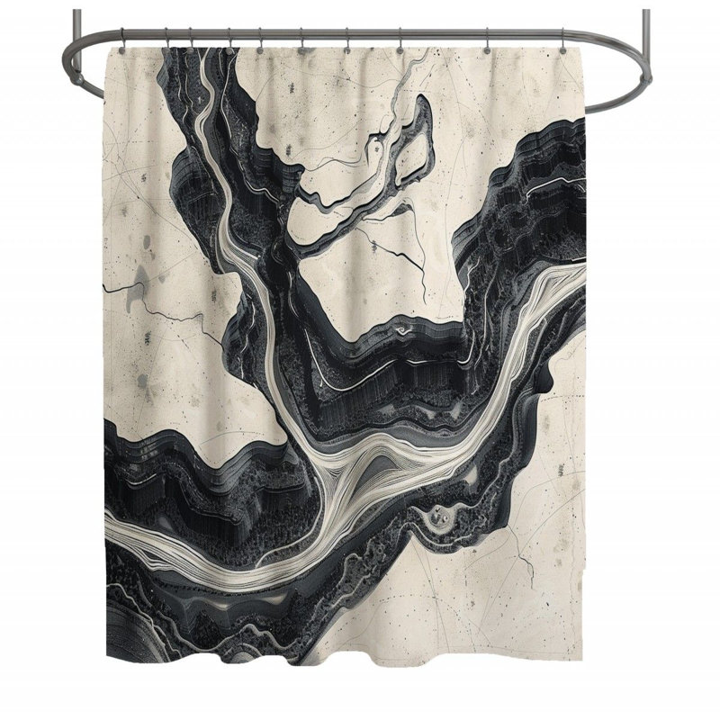 Eulinda Marble Shower Curtain, 73"H x 70"W