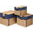 Large Prime Moving Box 6 Pack, Reinforced Handles, Tape-Free Assembly, Attached Lid